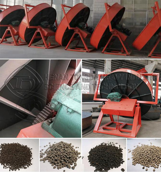 Organic fertilizer process disc granulator with pig manure